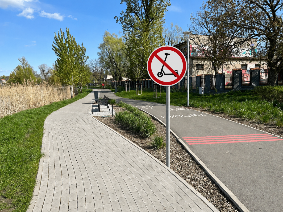 Zakaz jazdy hulajnogami elektrycznymi po promenadach wokół jezior Jelonek i Winiary!
